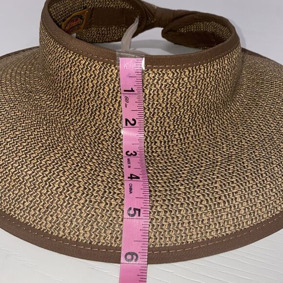 Scala Women's Packable Paper Braid Visor Brown Natural One Size - Picture 8 of 12